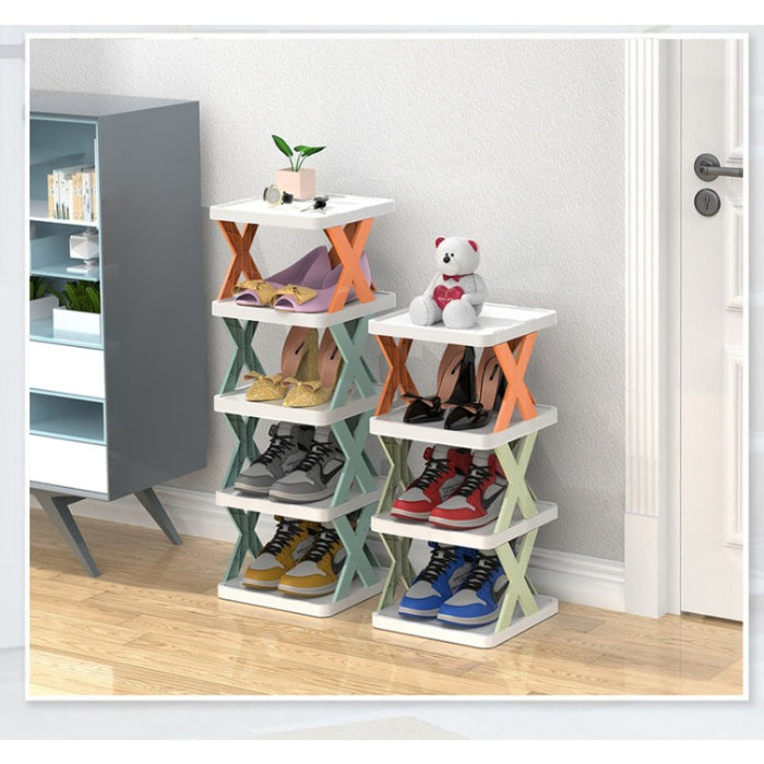 multi-layer foldable shoe rack