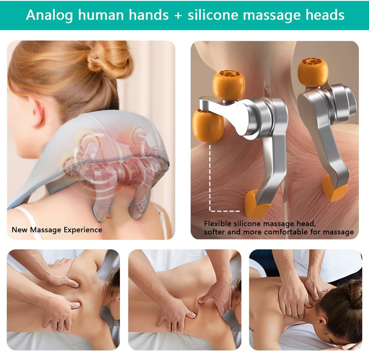 Neck Massager with Heat Electric Shoulder & Cervical Massage, Pillow for Neck, Back, Shoulder,Trapezius Muscle Pain Relief