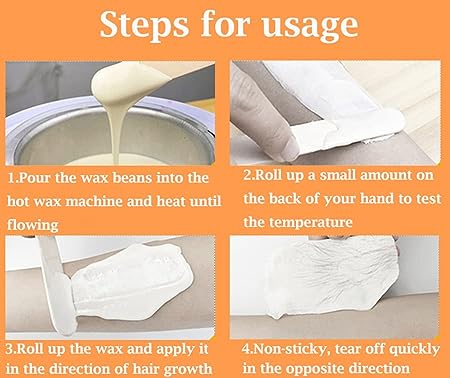 2pc Depilatory Wax Solid Paper-Free Hair Removal Wax Bean Depilatory Hot Wax Machine Special Wax Bean For Body Hair Removal 400g
