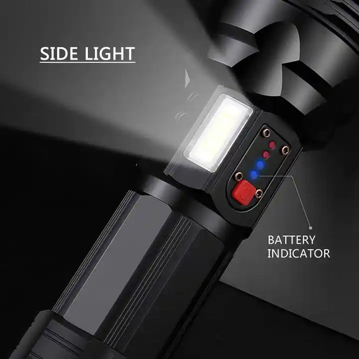 Aluminum Alloy Flashlight with Power Bank Charging