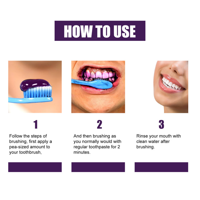 EELHOE Purple Teeth Whitening Toothpaste, Removes Stains, Plaque, and Tartar