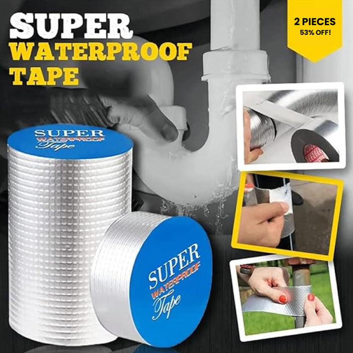 2 Pieces Professional Super Waterproof Tape, Aluminum Butyl Rubber Tape for HVAC Ducts, Pipe, Metal, RV Awning, Roof Leak, Window Seal and Boat etc