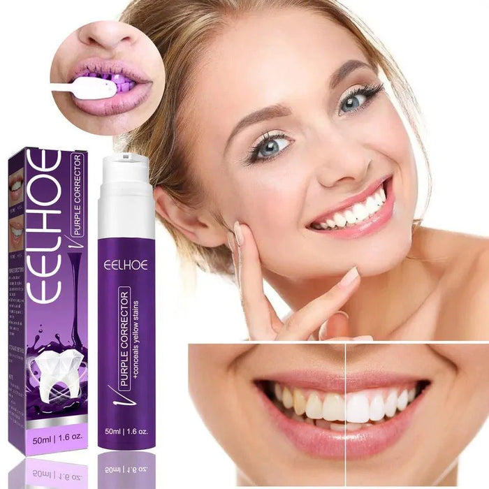 EELHOE Purple Teeth Whitening Toothpaste, Removes Stains
